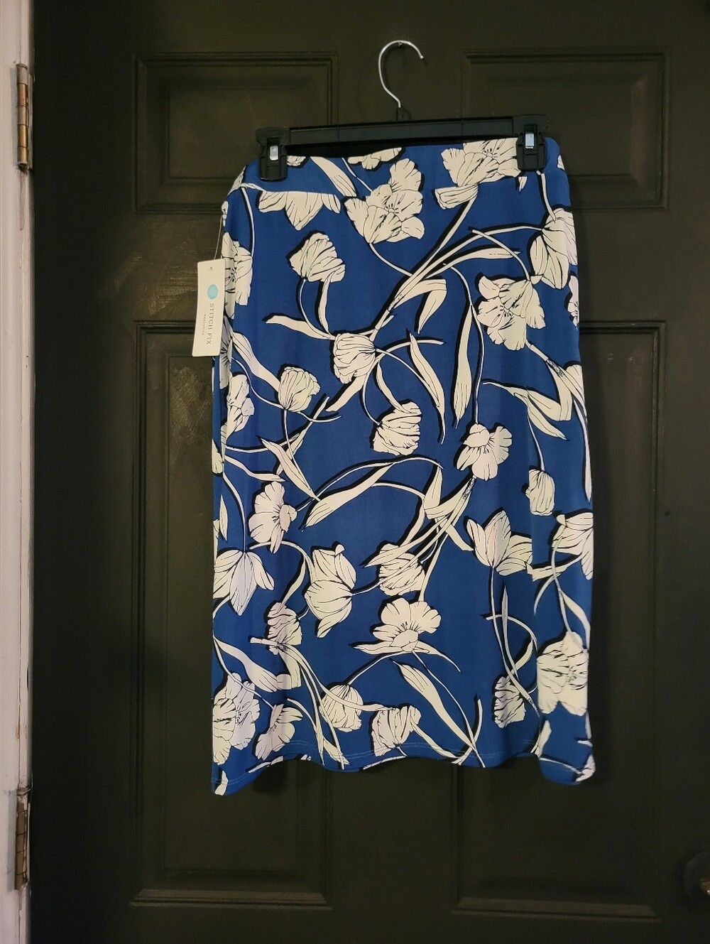 New womens Leota skirt size L in blue floral - Picture 3 of 4